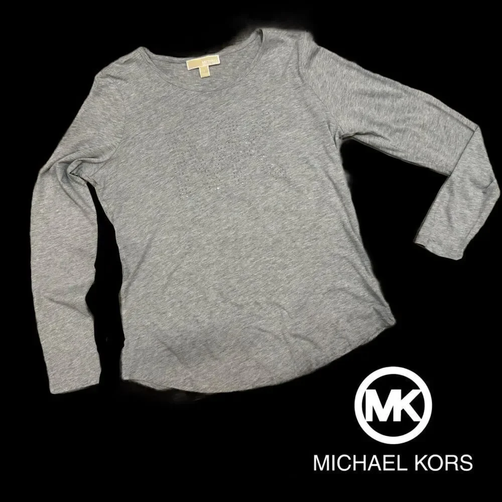 NWOT NEW MICHAEL KORS Woman’s Long Sleeve Tshirt Top Gray sz M
